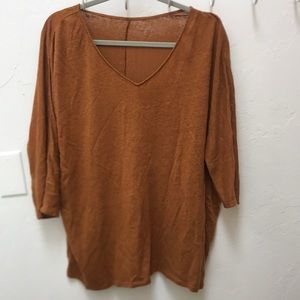 GARNET HILL V NECK 100% ORGANIC LINEN TOP